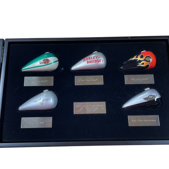 Harley Davidson Gas Tank Christmas Tree Ornaments 2004 New In Box - Picture 4 of 10